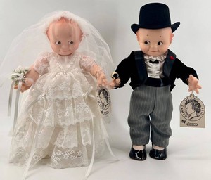 Vintage Jesco Cameo Bride & Groom Dolls