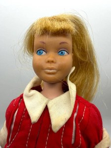 Vintage 1963 Mattel Skipper Doll in Red Dress
