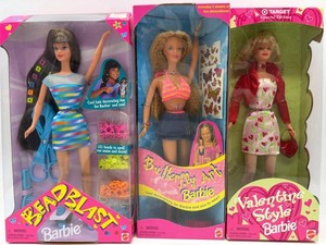 Barbie Valentine Style, Butterfly Art & Bead Blast Dolls (Lot of 3)