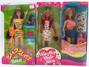 Barbie Bead Blast, Valentine Style & Butterfly Art Doll Lot of 3