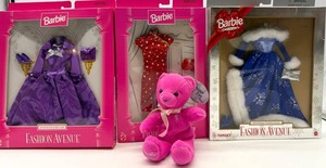 Barbie Fashion Avenue Clothing & Pajama Fun Bear Mixed Lot (Lot of 4)