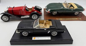 Bburago Jaguar E-type, Ford Mustang & Mercedes-Benz Die-Cast Car Models