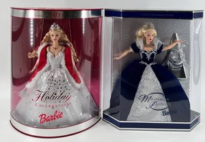 Barbie Holiday Celebration 2001 & Millennium Princess Dolls NIB