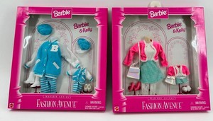 Vintage Barbie & Kelly Fashion Avenue Outfit Sets (Lot of 2)