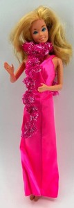 Vintage 1977 Mattel Super Star Barbie Doll in Pink Gown