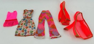 Vintage Barbie Clothes (Lot of 5) including Mego Clone