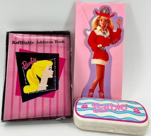 Vintage Barbie Refillable Address Book & Accessories (Lot of 3)