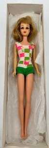 Vintage 1965 Mattel Barbie Doll in Floral Swimsuit