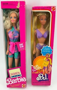 Vintage Mattel Sun Lovin Malibu Barbie & P.J. Dolls NIB