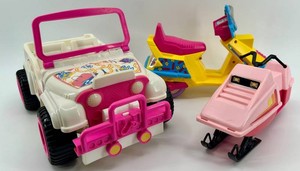 Plastic Barbie Toy Vehicle Set (Lot of 3)