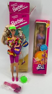 Barbie Wacky Warehouse & Sun Lovin Malibu PJ Dolls (Lot of 2)