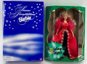 Barbie Snow Sensation & Holiday Magic Dolls NIB