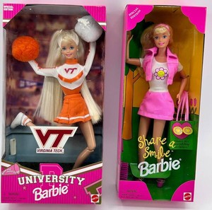 Barbie University Virginia Tech & Share a Smile Dolls NIB