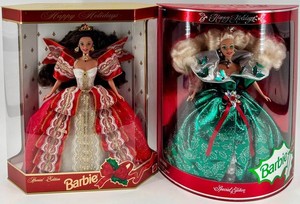 Pair Barbie Happy Holidays Special Edition Dolls NIB