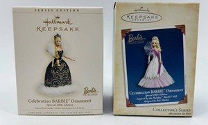 Hallmark Keepsake Celebration Barbie Ornaments 2005 & 2006 (Lot of 2)
