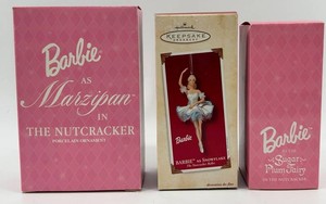 Barbie Nutcracker Porcelain Ornament Trio Mixed Lot