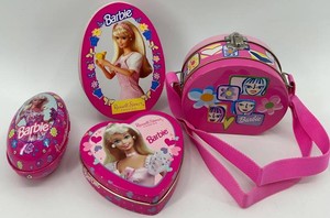 Barbie Russell Stover Candy Tins & Purse (Lot of 4)