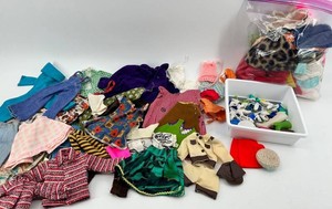 Mixed Lot Doll Clothes, Shoes & Hangers including Barbie