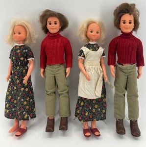 1973 Sunshine Family Dolls Stephanie & Steve (Lot of 4)