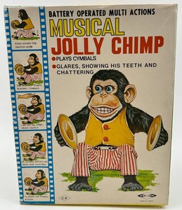 Vintage Dakin Musical Jolly Chimp Battery Operated Toy No. 7061 With Box