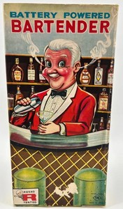 Vintage Rosko Battery Powered Bartender Toy With Box