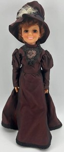 Vintage Crissy Grows Hair Doll in Burgundy Dress & Hat