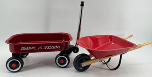Mini Radio Flyer Wagon & Wheelbarrow Mixed Lot