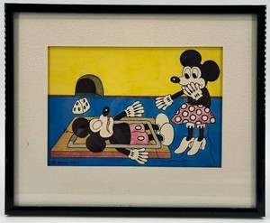 Signed Weiss 1976 Mickey & Minnie Framed Art Print