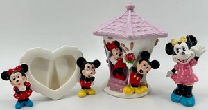 Disney Mickey & Minnie Ceramic Decor Set (Lot of 3)