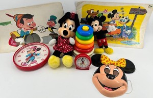 Disney Character Toy & Decor Mixed Lot - Minnie, Mickey, Pinocchio, Ludwig Von Drake