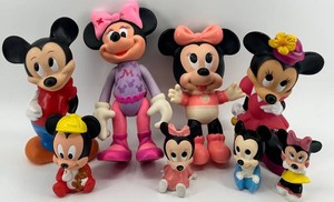 Disney Mickey & Minnie Mouse Rubber Figurines Mixed Lot of 8