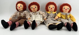 Raggedy Ann Style Cloth Dolls (Lot of 4)