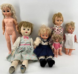 Vintage Assorted Vinyl Doll Lot of 6