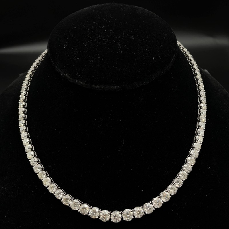 36.10 Carat Natural Diamond Tennis Necklace in Platinum $152,370 Appraisal Included VIDEO