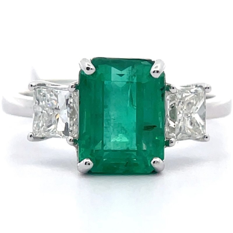 Oscar Friedman 3.72 Carat Natural Emerald & Natural Diamond Ring in 18K White Gold w GIA Report $21,813 Appraisal Included VIDEO