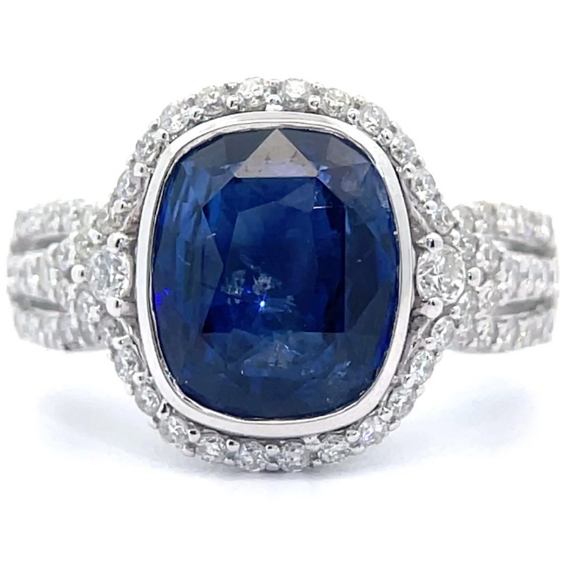 6.08 Carat Natural Sri Lanka (Ceylon) Sapphire & Natural Diamond Ring in Platinum w GIA Report $23,790 Appraisal Included VIDEO