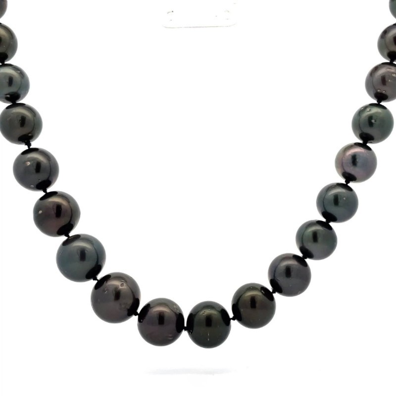 Natural Tahitian Pearl Necklace in 14K White Gold $8,437 Appraisal Included VIDEO
