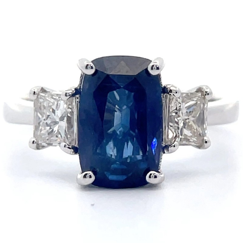4.26 Carat Natural Sapphire & Natural Diamond Ring in 18K White Gold $25,630 Appraisal Included VIDEO