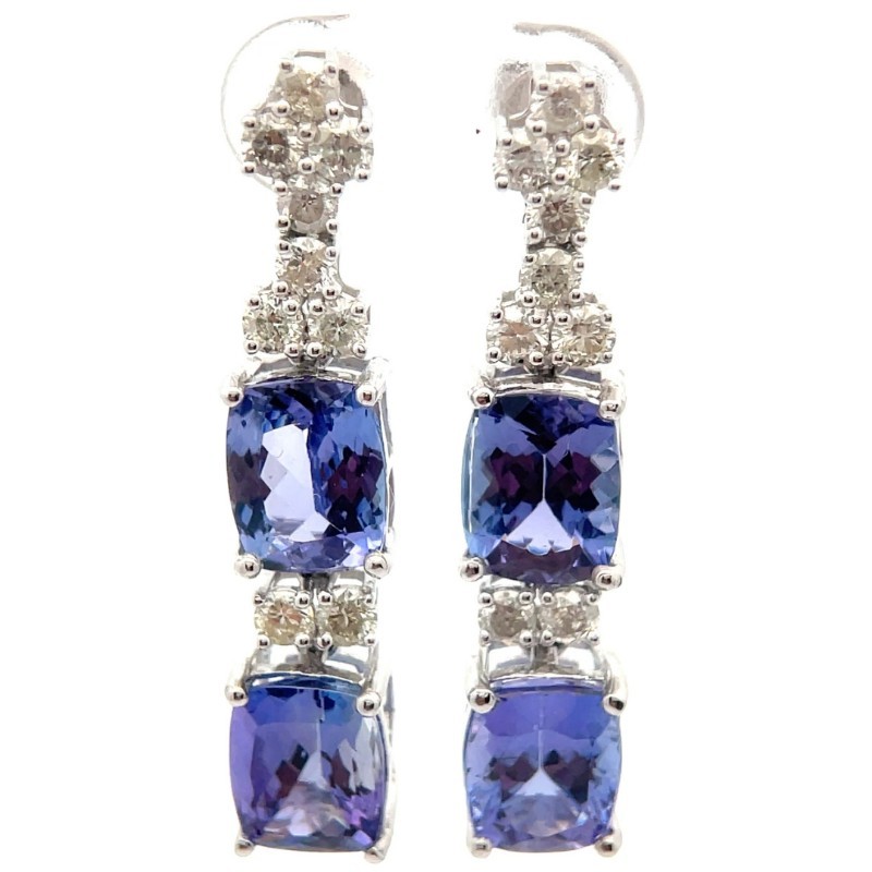 10.46 Carat Natural Tanzanite & Natural Diamond Drop Earrings in Platinum $24,136 Appraisal Included VIDEO