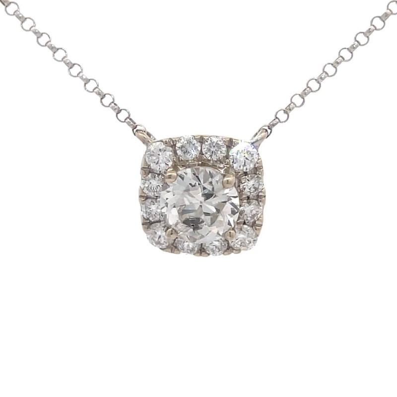 1.26 Carat Natural Diamond Pendant Necklace in 18K White Gold $10,362 Appraisal Included VIDEO