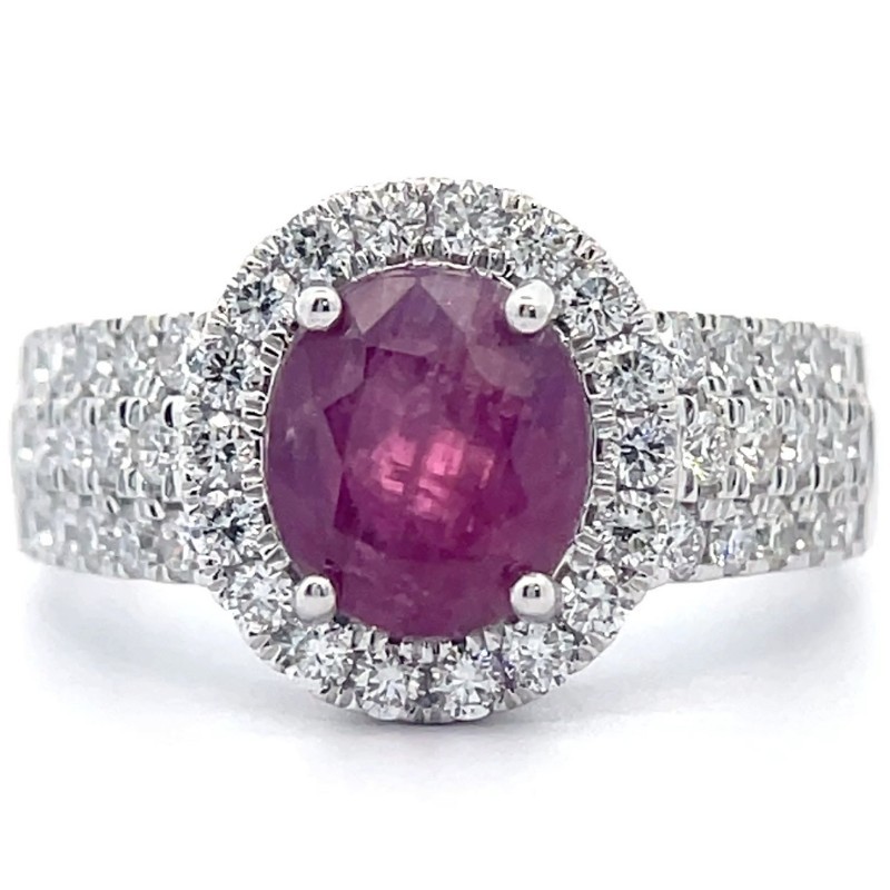 3.45 Carat Natural Kashmir Sapphire & Natural Diamond Ring in Platinum w GIA Report $17,583 Appraisal Included