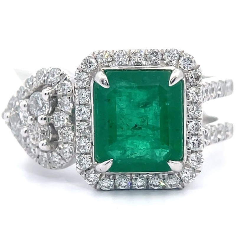 3.63 Carat Natural Emerald & Natural Diamond Ring in Platinum w GIA Report $25,390 Appraisal Included VIDEO