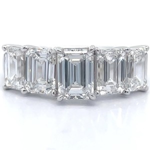 Stunning 4.00 Carat Diamond Baguette Semi-Eternity 5-Stone Ring in 14k White Gold $4,999 Retail VIDEO