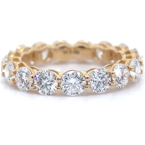 NEW 5.00 Carat Round Diamond Shared Prong Full Eternity Ring in 14k Yellow Gold $5,500 Retail VIDEO