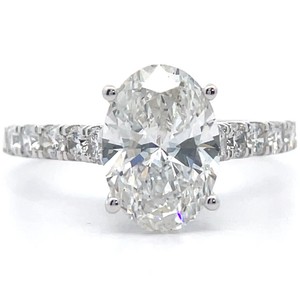 New 3.00 Carat Diamond Oval Cathedral Fancy Gallery Ring in 14k White Gold $3,499 Retail VIDEO
