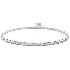 1.02 Carat Natural Diamond Bangle Bracelet in 14k White Gold $9,980 Retail Tag VIDEO