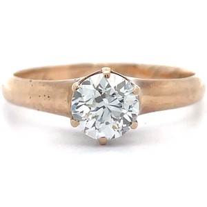 Rare Victorian 1894 Antique 0.72 Carat Old Mine Cut Natural Diamond 6-Prong Solitaire Ring in 14k Yellow Gold VIDEO