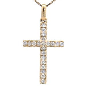 Brand New 14 Carat Natural Diamond Cross Pendant Necklace in 14k Yellow Gold $1,300 Retail Tag VIDEO