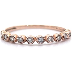 Natural Diamond Bezel Stacking Estate Ring in 14k Rose Gold VIDEO
