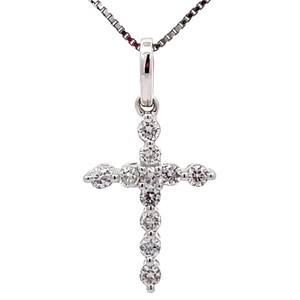 New 15 Carat Natural Diamond Cross Pendant in 14k White Gold $800 Retail Tag VIDEO